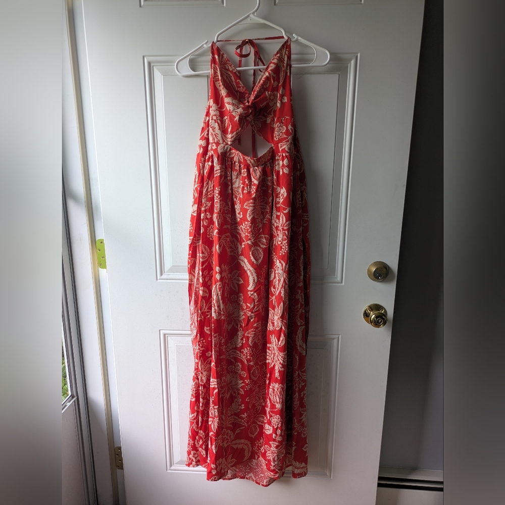 Red Floral Maxi Dress